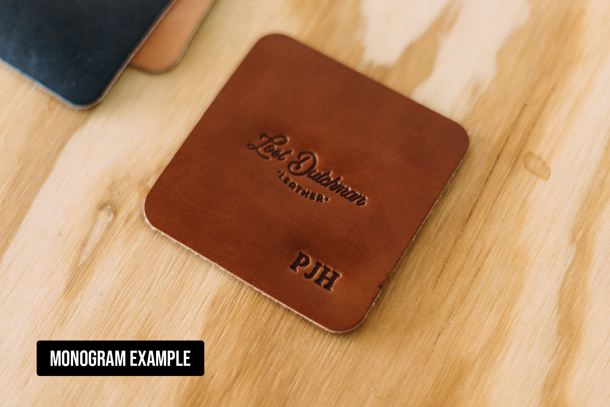 Leather Coasters - Lost Dutchman Leather handmade leather wallets