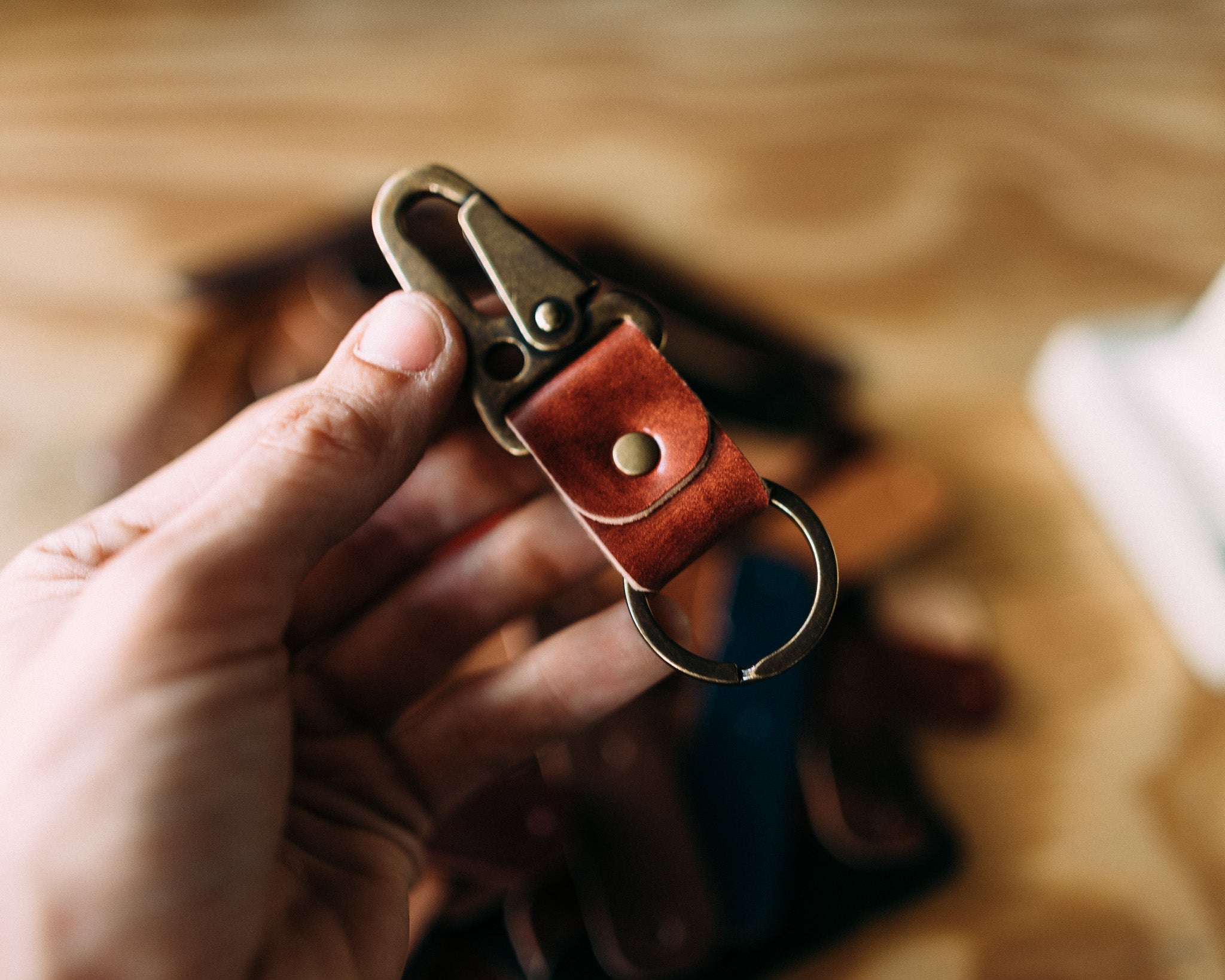 *Limited* Random Shell Cordovan Keychain - Lost Dutchman Leather handmade leather wallets