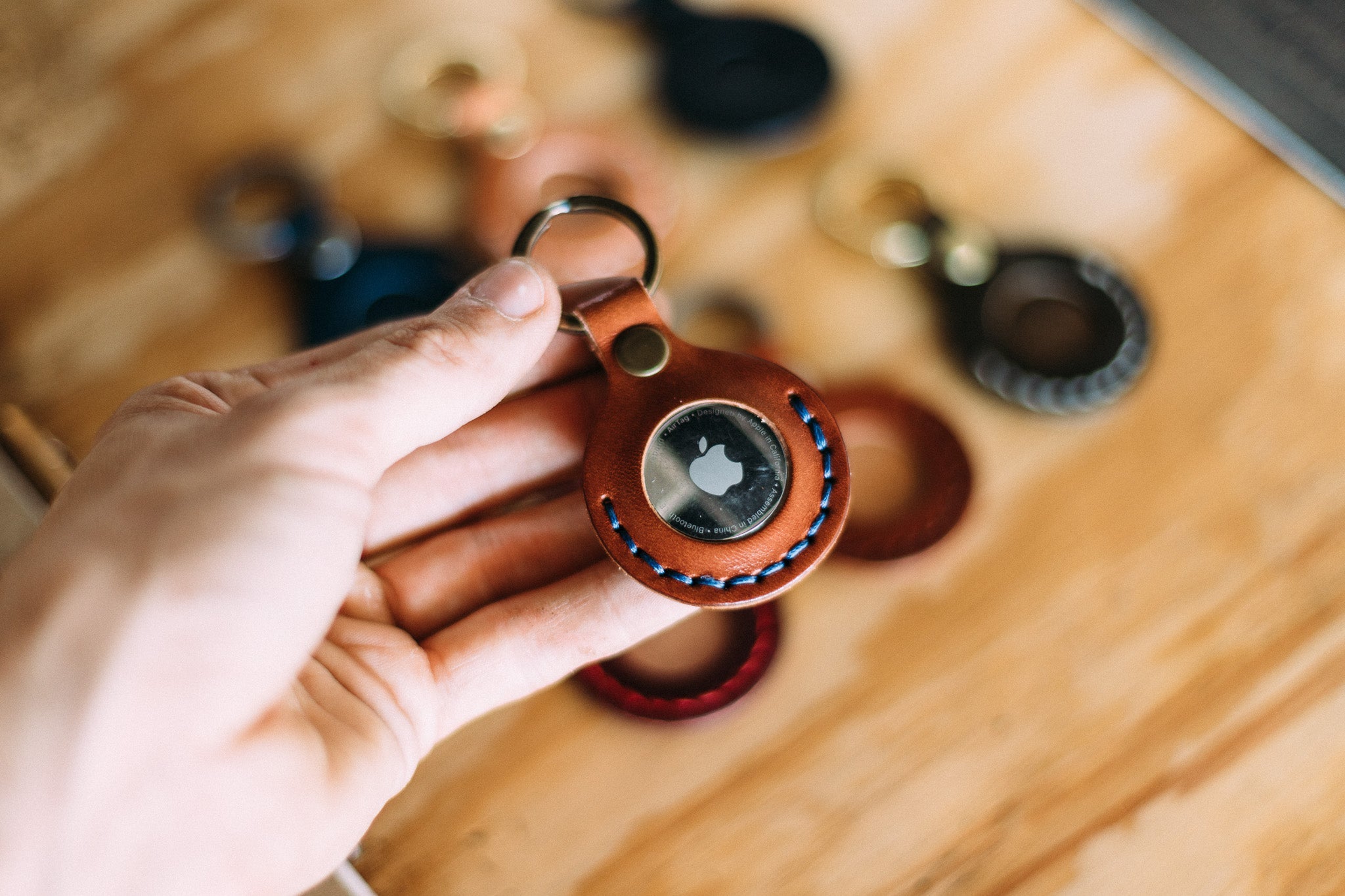 The AirTag Keyring - Lost Dutchman Leather handmade leather wallets