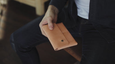 handmade leather travel wallet